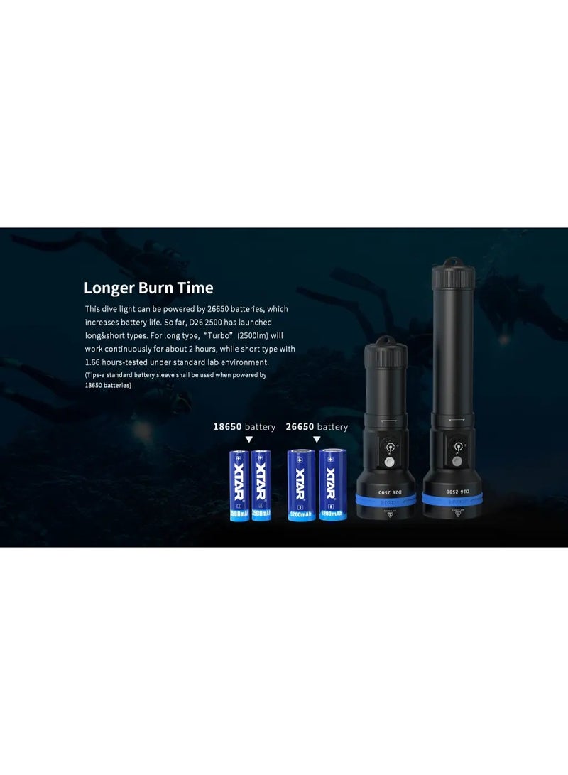 XTAR D26 2500 lumen Dive Light - Image 2